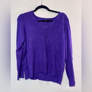 V neck purple sweater